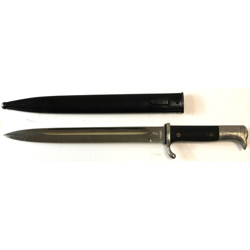 52 - German dress bayonet, E.Packe & Sohne marked blade, with scabbatd.