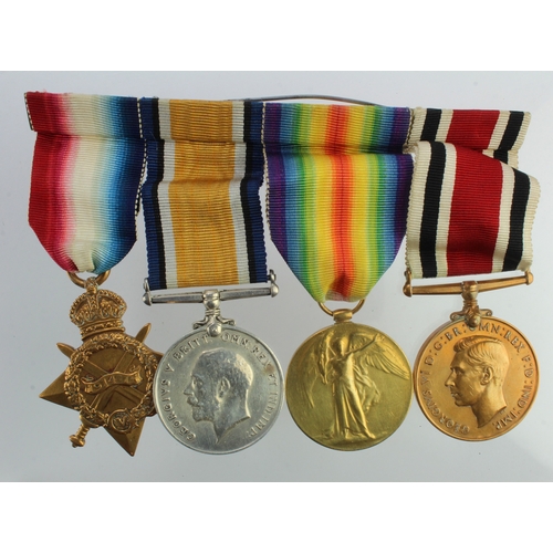 527 - 1915 star trio 13089 Pte A.S.Hines Linc R, GVI Special Constabulary LS&GC, along with letter from MO... 