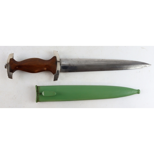 53 - German EPNA dagger, rather worn, but complete, correct motto etched blade, with scabbard.