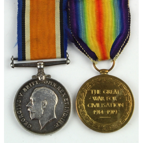 548 - BWM & Victory Medal (119673 Pte J Owen MGC)