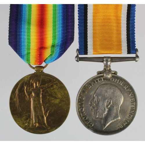 554 - BWM & Victory Medal (1649 Pte R Green Hunts Cyc Bn)