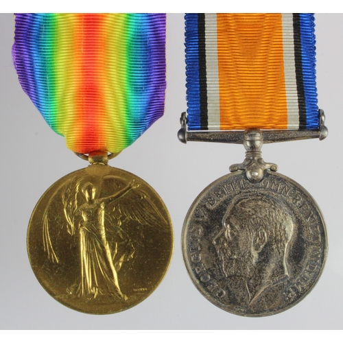 557 - BWM & Victory Medal (208885 Pte A Barnes Labour Corps)