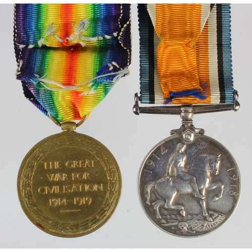 559 - BWM & Victory Medal (21839 Pte F Mould Wilts R). Prisoner of War with the 6th Bn, Messines 10/4/1918... 