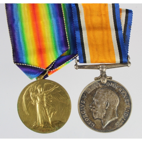 560 - BWM & Victory Medal (218924 Pte.1. A B Ward RAF). Born Denton, Lancs