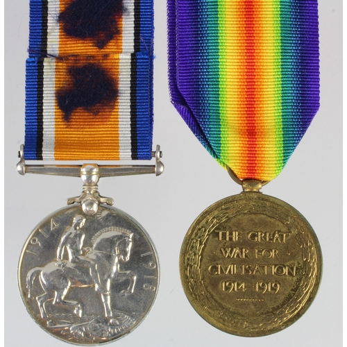 580 - BWM & Victory Medal (4745 Pte F A Coley 15-London R)