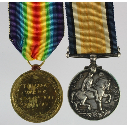 583 - BWM & Victory Medal (57763 Pte W Stott MGC)