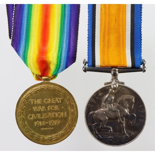 585 - BWM & Victory Medal (6/3764 Pte V B King NZEF) Killed in Action 15/9/1916 with the 2nd Bn Canterbury... 