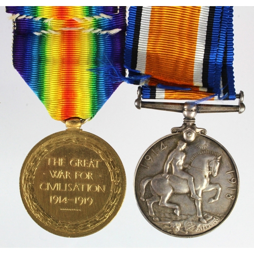 594 - BWM & Victory Medal (PLY.1104 -S- Pte J Keate RMLI). Born Middleton, Lancashire