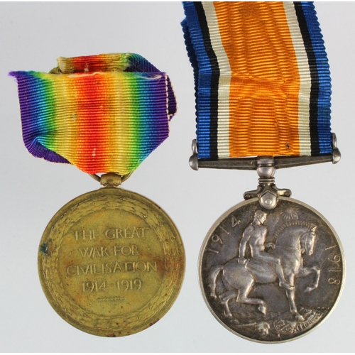 598 - BWM & Victory Medal (T-2286 Sjt C W Sutton The Queens R) served 1/5th Bn