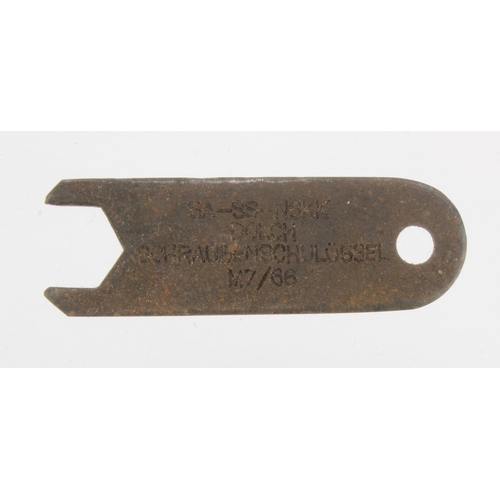 63 - German WW2 dagger spanner for securing the top nuts on SS, SA, NSFK, daggers maker marked.