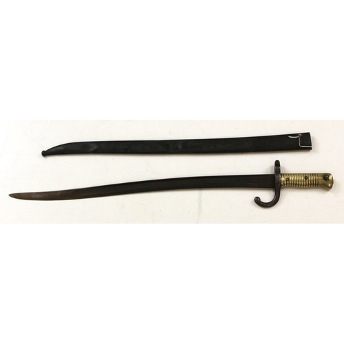 8 - Bayonet French 1866 pattern sabre bayonet with scabbard.