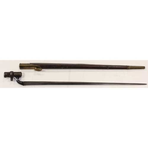 86 - Martini henry pattern 1876 socket bayonet bushed for the Egyptian .303 martini rifles, with 21 ½ in.... 