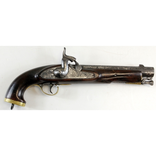 96 - Percussion Cavalry Pistol with a New Series Sidelock, captive rammer, in w/order (spring weak) lock ... 