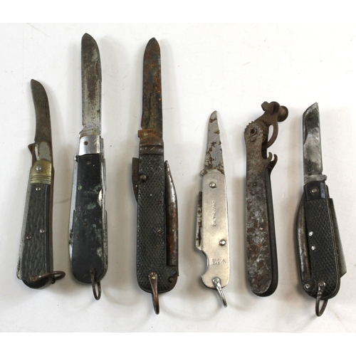 97 - Pocket knives six mostly military.