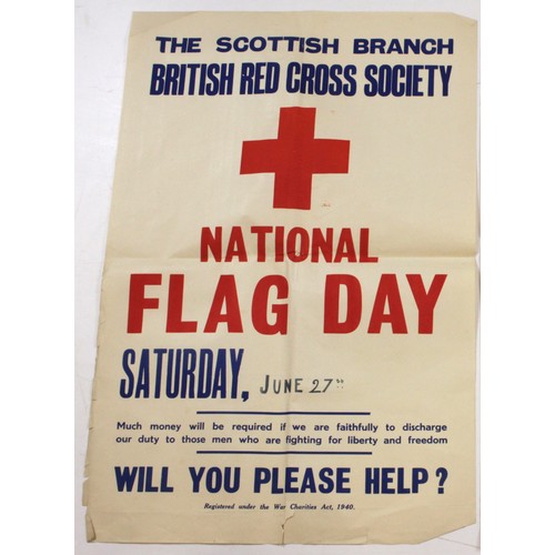 476 - WW2 original poster British Red cross national flag day.