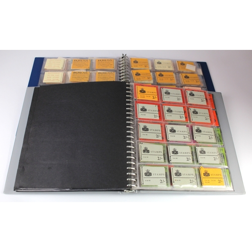 103 - GB - Pre-decimal stamp Booklets (approx 322) in 2x blue binders. Not all complete and condition vari... 