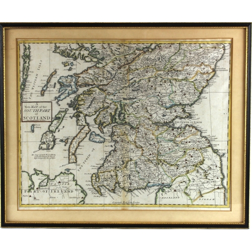 15 - Johnston (Andrew). Hand coloured engraved map by Andrew Johnston 'A New Map of the South Part of Sco... 