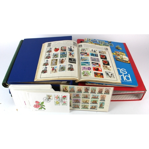 230 - Large and heavy plastic tub of World in ring binders, albums and stockbook. A few young collector ty... 