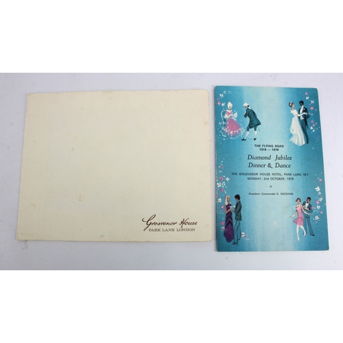 30 - Sweeney interest. An original menu for the Flying Squad 1918-1978 Diamond Jubilee Dinner & Dance, 2n... 