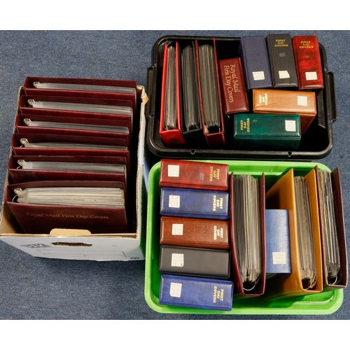 315 - GB FDC's and Presentation Packs housed in several binders, incl Royal Mail, 2x large plastic crates ... 