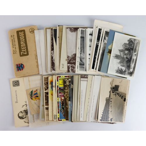 454 - Small bundle of mixed old postcards, Military, and Welsh cards noted, RP's etc  (Qty)