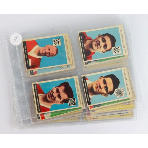 497 - A & B.C. Gum - Footballers (Planet 1 - 46), complete set in pages (includes early Bobby Charlton VG ... 