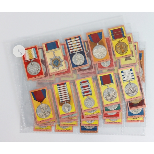 531 - Churchman - Medals, part set 30/50 + 18 duplicates, in pages, mainly VG cat value £384