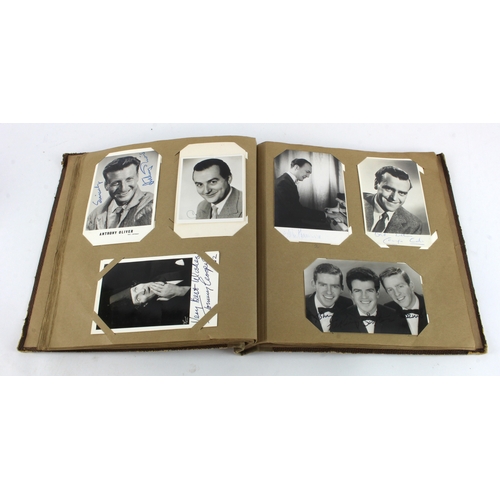 6 - Autographs. A collection of numerous signed picture cards contained in a Postcard album, signers inc... 