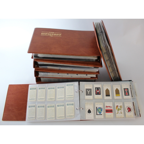 609 - Large collection 88x complete sets cigarette cards contained in 7 modern albums, issuers include Mit... 