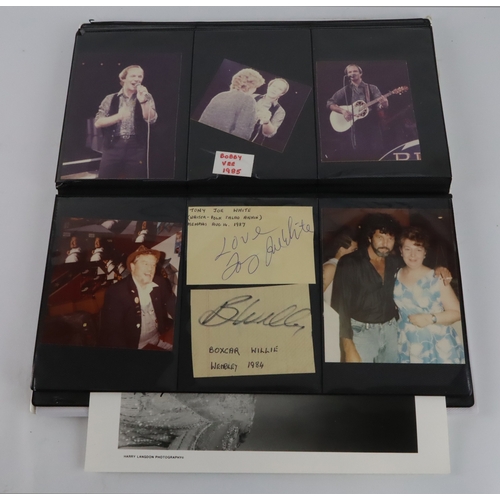 7 - Autographs. A collection of various signed pictures contained in an album, signers include Marty Wil... 