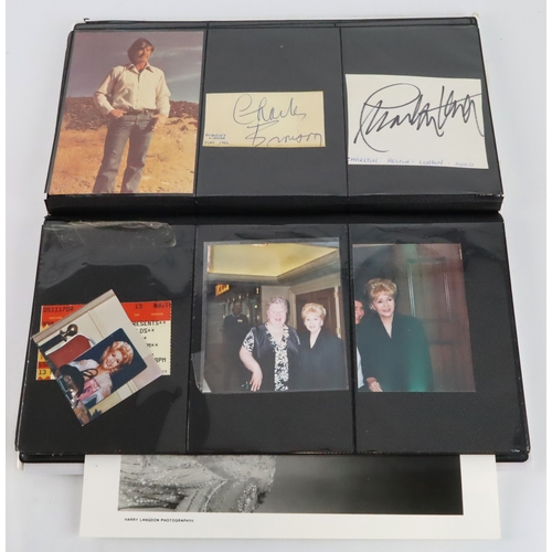 7 - Autographs. A collection of various signed pictures contained in an album, signers include Marty Wil... 