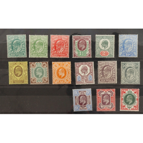 82 - GB - EDVII 1902/1911 basic definitive set to 1/- unmounted mint and strong colours  (15v)