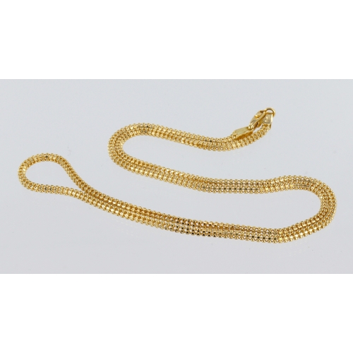 296 - 18ct yellow gold fancy link chain, lobster claw clasp, length 16.5