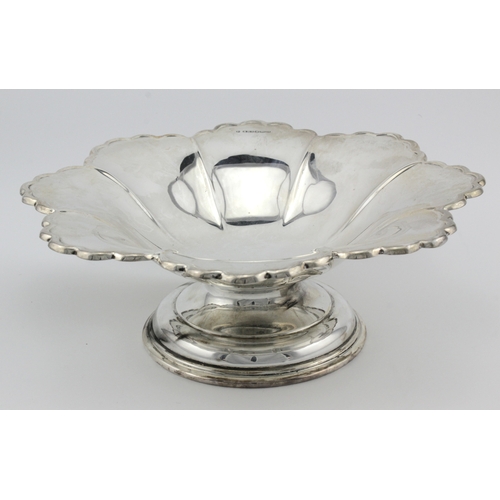 582 - Large silver pedestal bon bon dish, hallmarked ' P BRS, Sheffield 1944', height 9.5cm, diameter 26cm... 