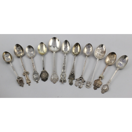 638 - Royalty interest. A collection eleven Royalty related silver teaspoons, including Coronations, Jubil... 