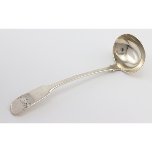 422 - Aberdeen silver fiddle pattern toddy ladle c.1825 by John Garden, length 15.8cm, weighs 1oz.