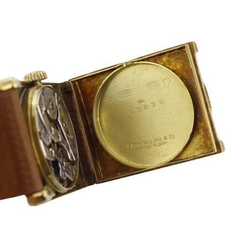 269 - Patek Phillipe 18ct yellow gold tank form gents manual wind wristwatch, pre-reference. 93532, serial... 