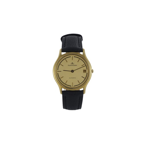 304 - Jaeger-LeCoultre 18ct gents automatic wristwatch, ref. 141.113.1. The gilt dial with gilt baton mark... 