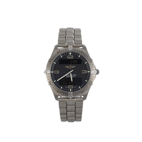 326 - Breitling Aerospace titanium gents quartz wristwatch, ref. E56062, serial. 04693. The grey dial with... 