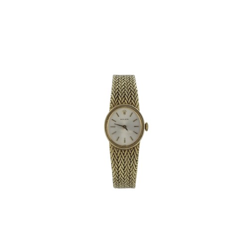 356 - Rolex 14ct yellow gold ladies manual wind wristwatch, ref. 45146/10, purchased 1981. The silvered di... 