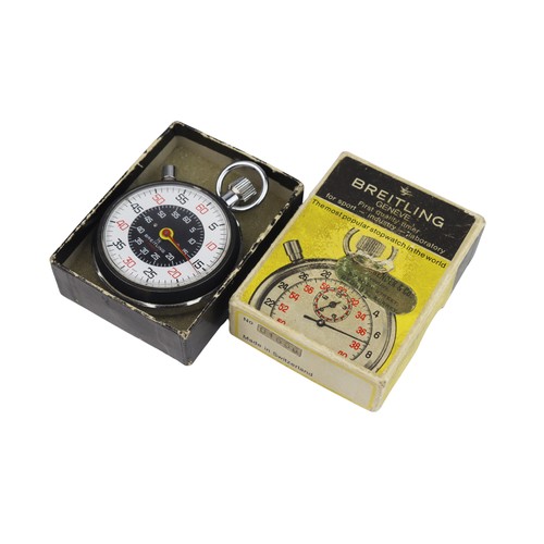 373 - Breitling base metal stopwatch, complete with original box. Working when catalogued