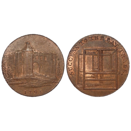 1008 - Token, 18thC: Colchester, Charles Heath's Halfpenny 1794, Essex #10, EF with lustre.