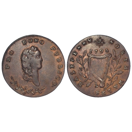 1012 - Token, 18thC: North Wales Halfpenny 1794, plain edge, nEF for type, trace lustre.