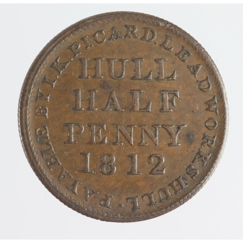 1022 - Token, 19thC: Hull, Picard Lead Works copper Halfpenny 1812, GVF