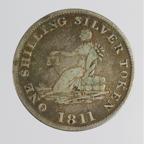 1024 - Token, 19thC: Sheffield, Younge & Deakin silver Shilling 1811, Yorks #42-62, nVF