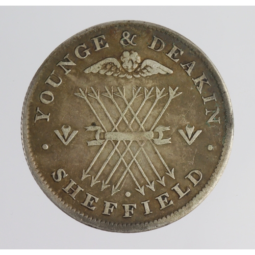 1024 - Token, 19thC: Sheffield, Younge & Deakin silver Shilling 1811, Yorks #42-62, nVF