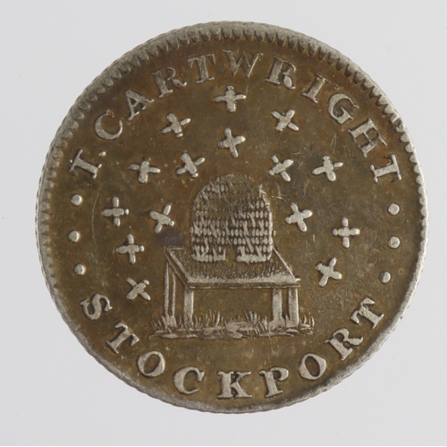 1025 - Token, 19thC: Stockport, T. Cartwright silver Sixpence 1812, Cheshire #8, VF