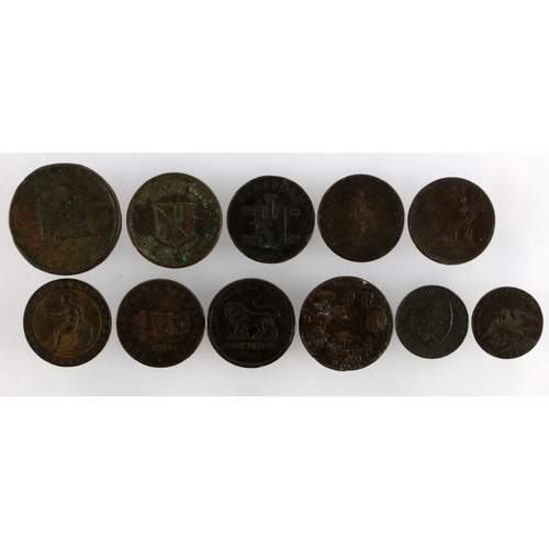 1029 - Tokens etc, 18th-19thC (11) copper, mixed grade.