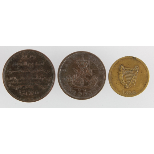 1049 - World Tokens (3): Sierra Leone abolition of slavery Penny token 1807, KM# Tn1.1, GF; Canada: 