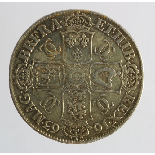 111 - Crown 1663 XV, S.3354, faded gilding, Fine, probably ex-mount.